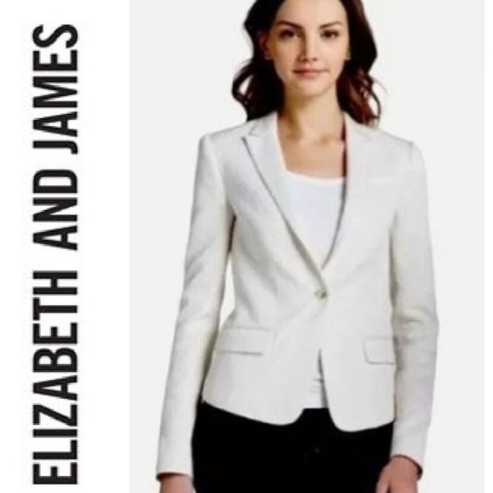 ELIZABETH AND JAMES ivory button front classic blazer jacket size 4